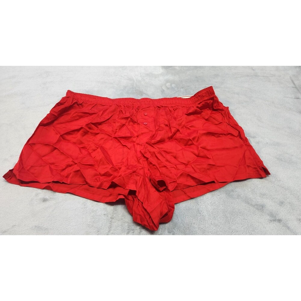 Victoria's Secret PINK XXL Red Summer Bummer Silky Sleep Boxy Pajama Shorts NWT